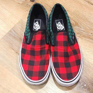 Red and green checkered vans Clearance